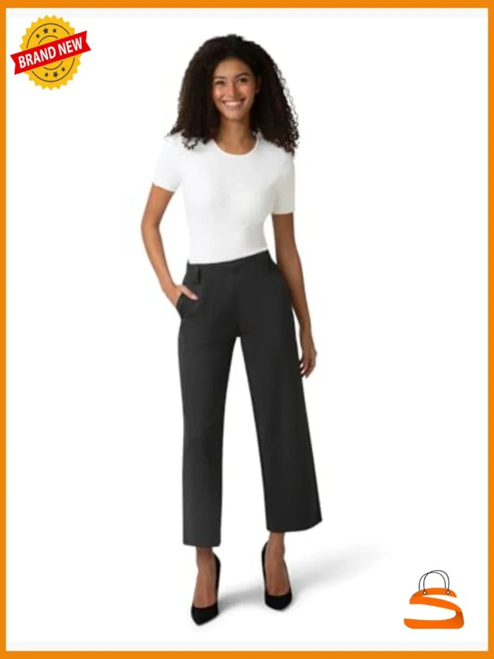 Textured Cropped Wide Leg Pull-On Pant with Pockets - Picture 7 of 7